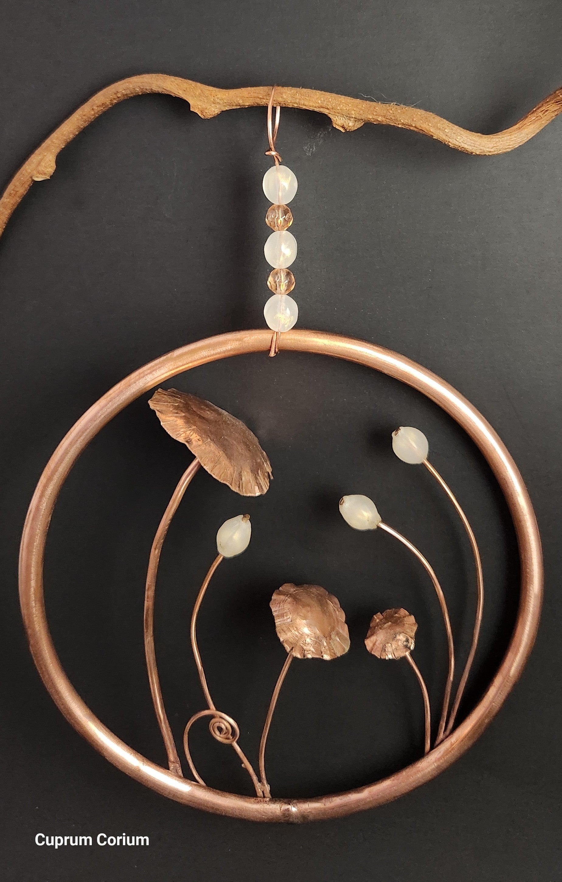 Copper Spore & Spiral Hoop Wall/Garden Art