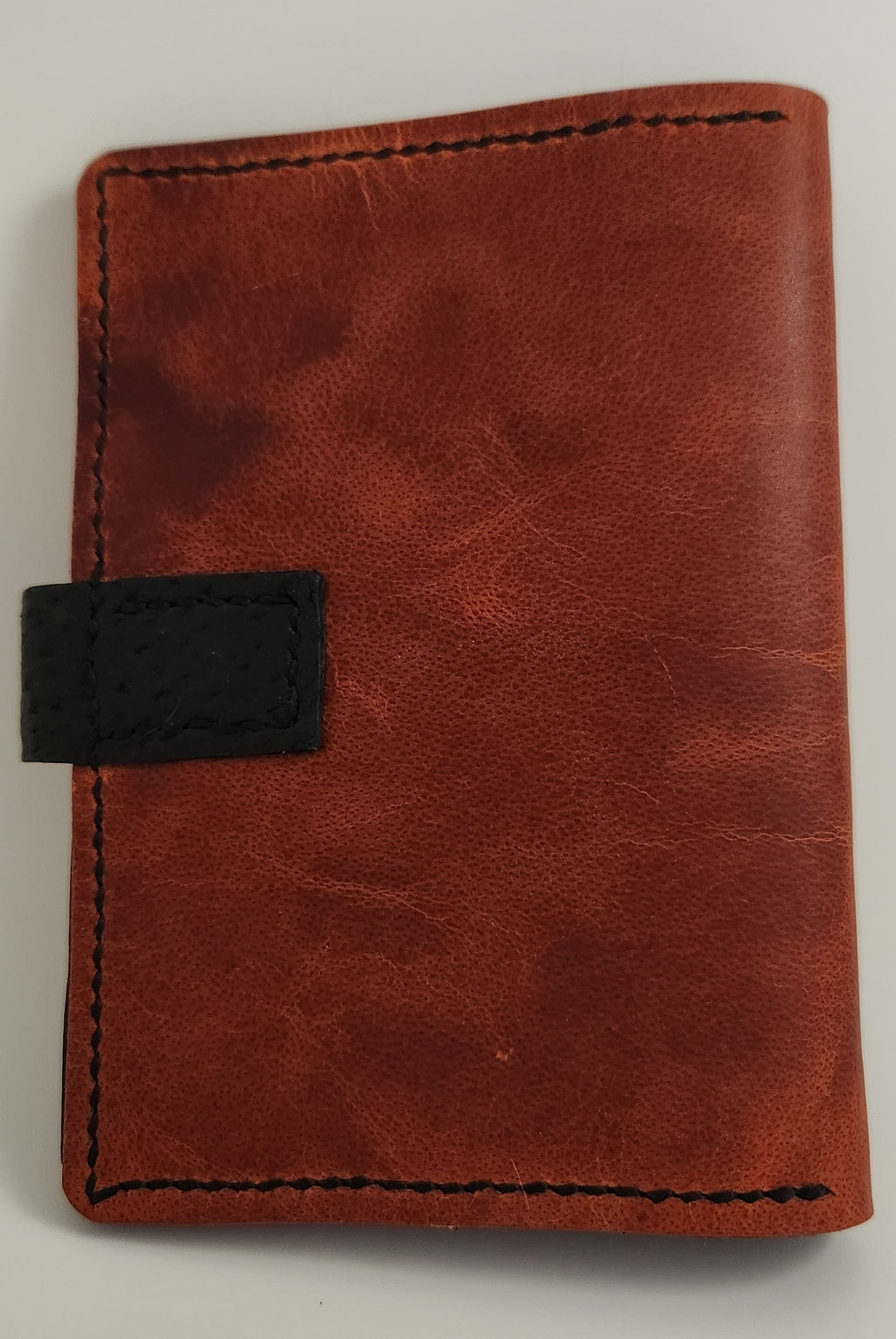 Tortoise & Obsidian Hand-Stitched Leather Passport Wallet