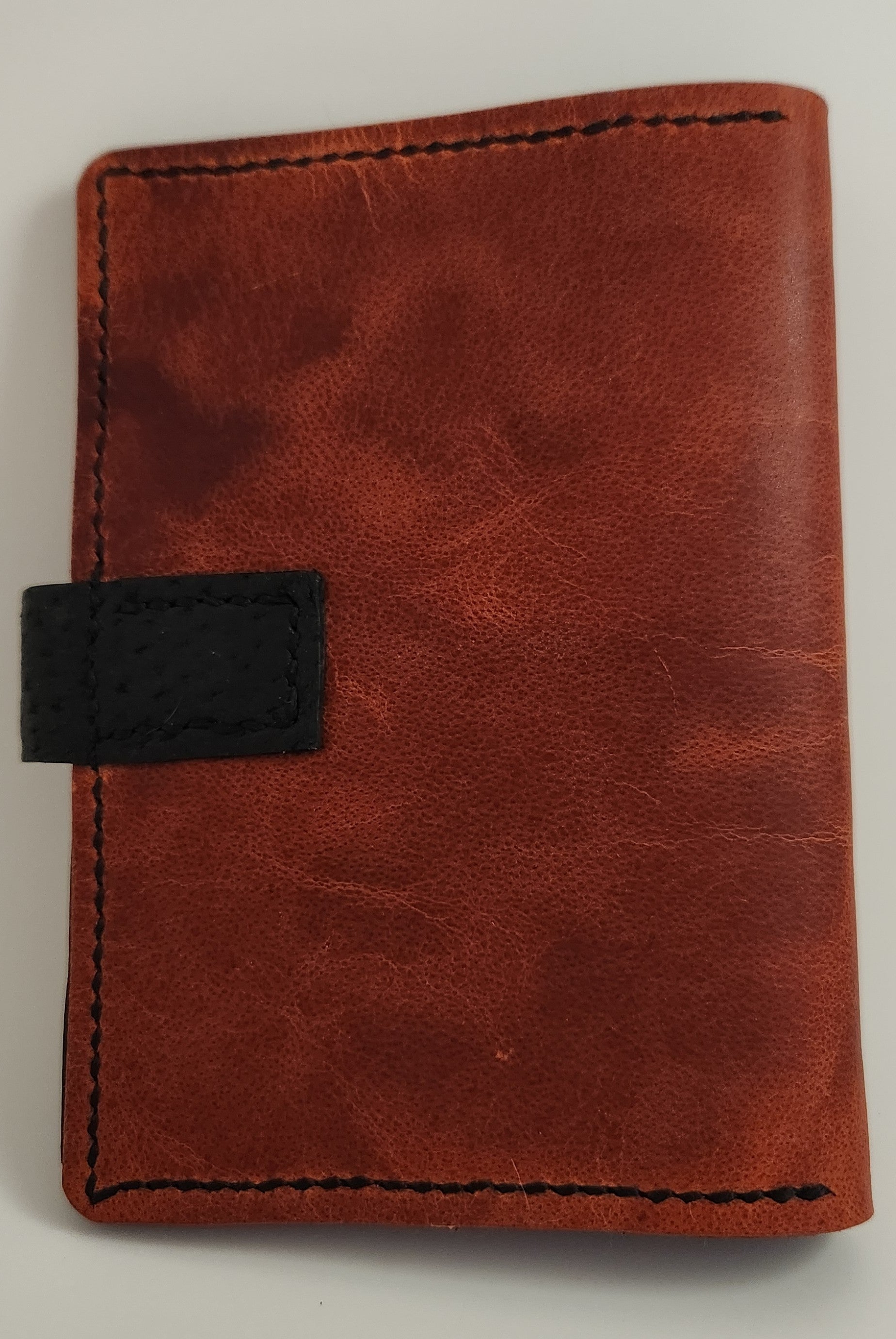 Tortoise & Obsidian Hand-Stitched Leather Passport Wallet