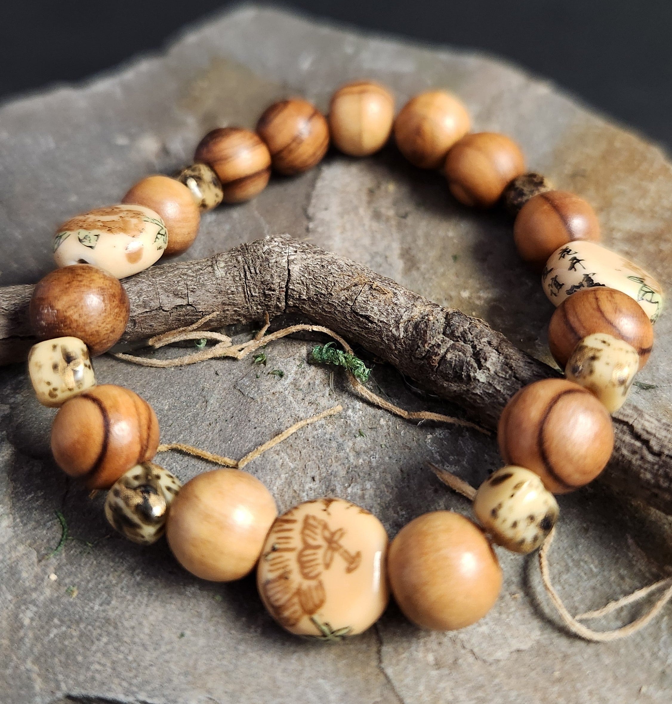 Olive Wood Bead Bracelets