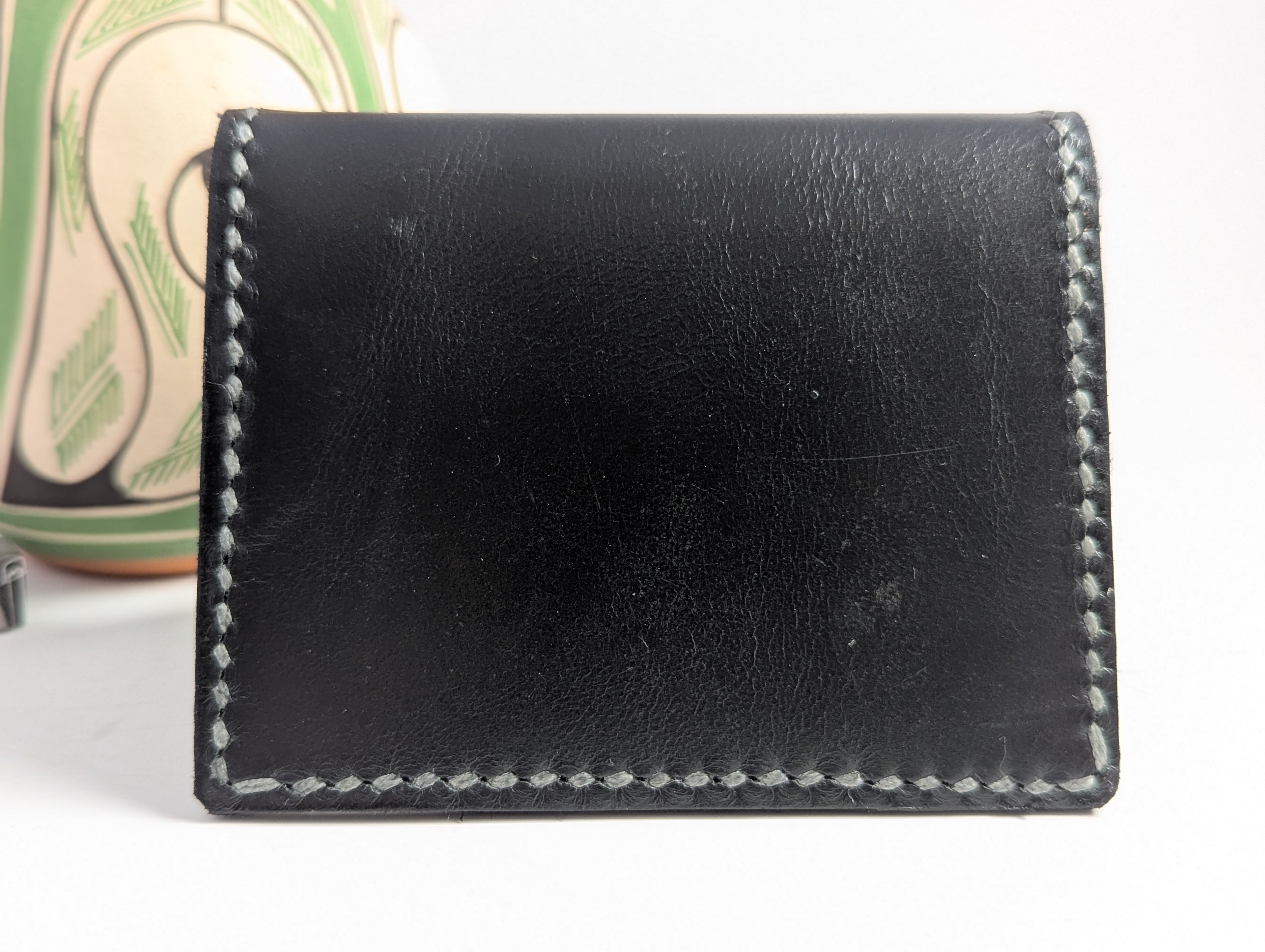 Black Lined Slim Bifold Wallet