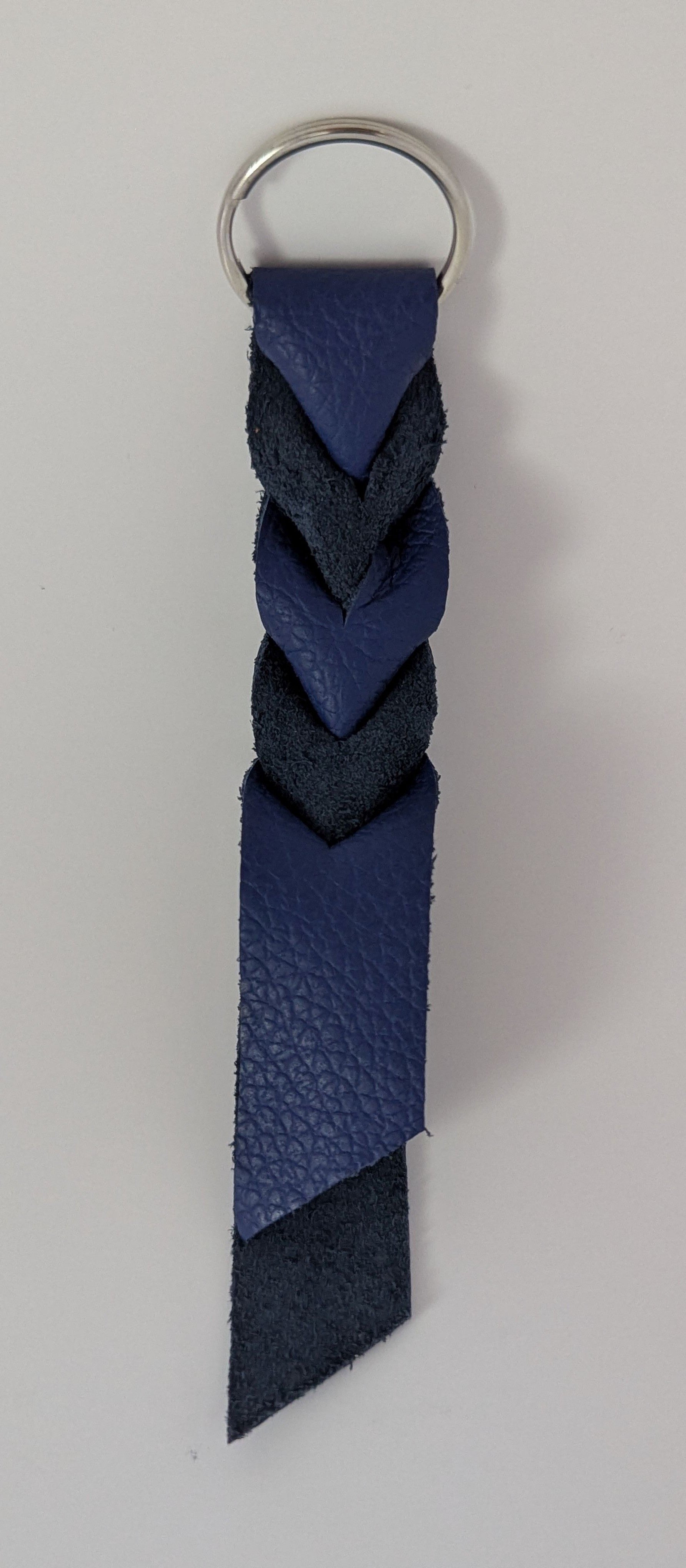 Blue Leather Bleed Knot Key Ring