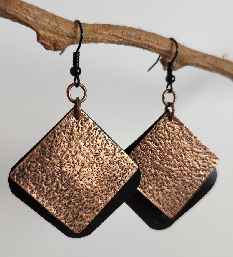 Carbon and Copper Earrings