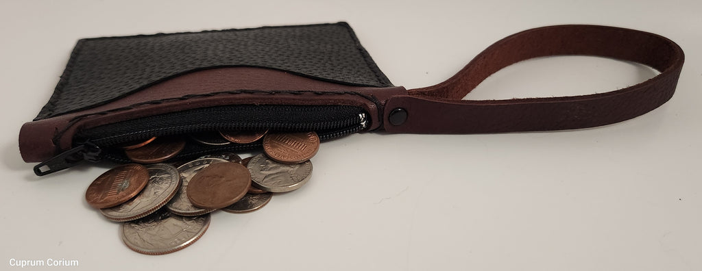 The “Foot” Leather Zippered Wristlet