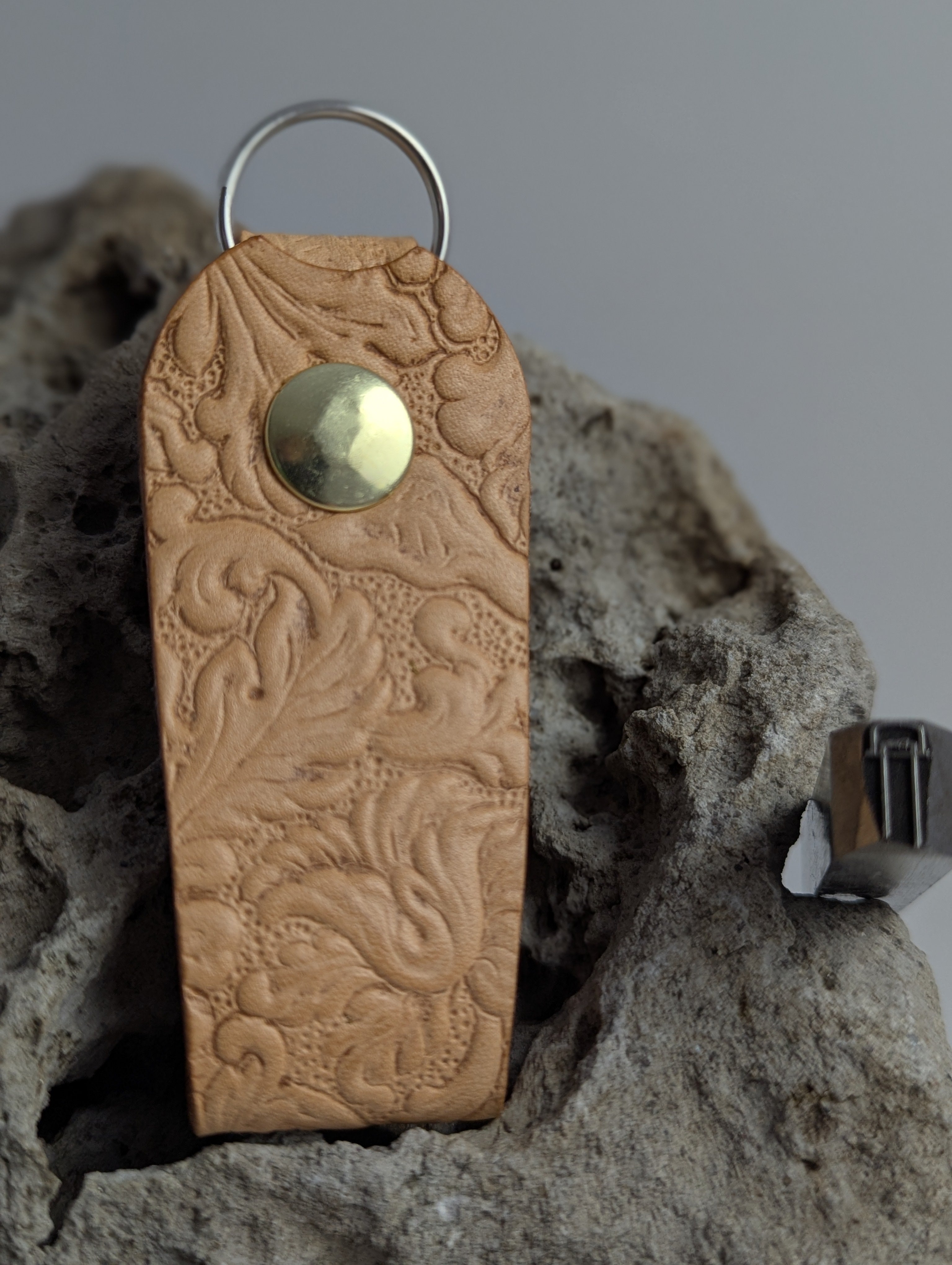 Embossed Belt Loop Key Ring