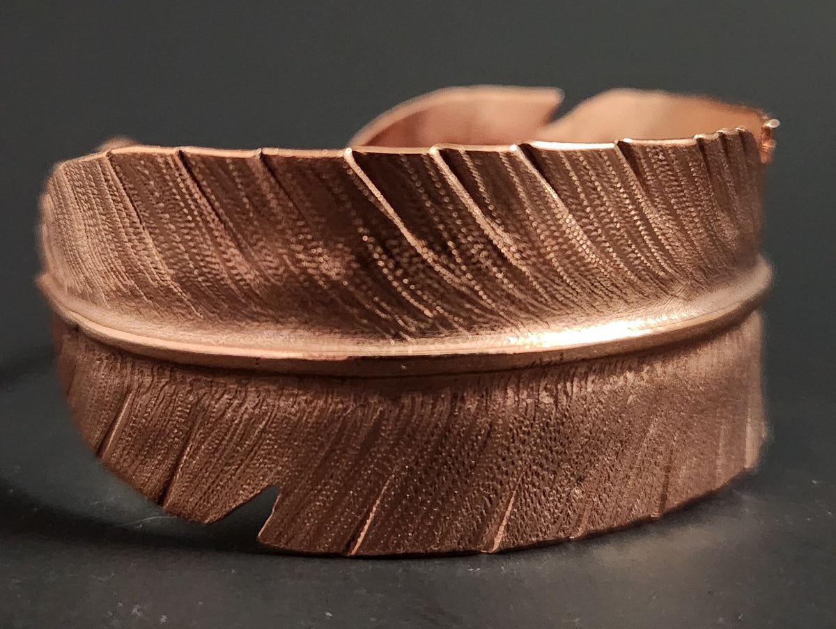 Form-Folded Copper Feather Cuff