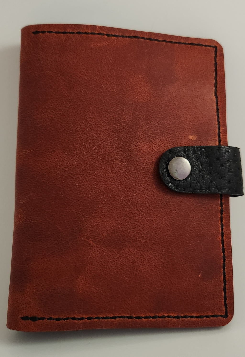 Tortoise & Obsidian Hand-Stitched Leather Passport Wallet