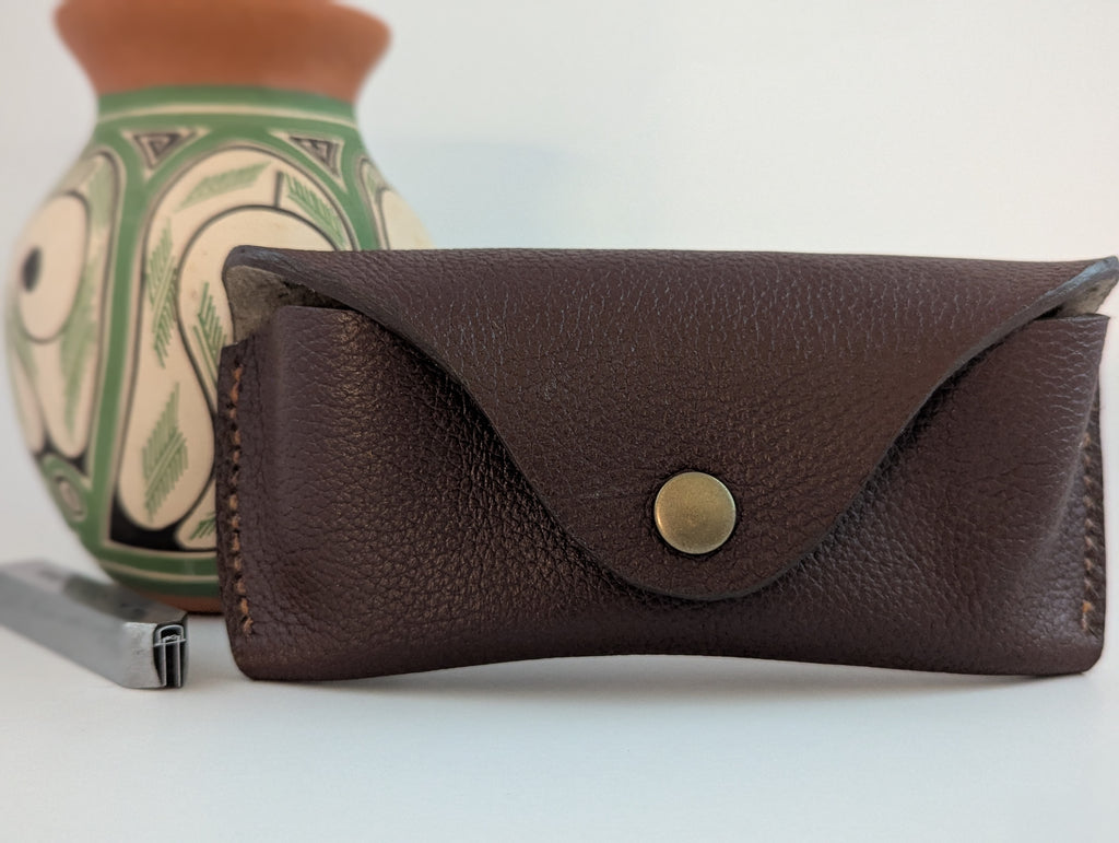 Suede-Lined Leather Eyeglass Case