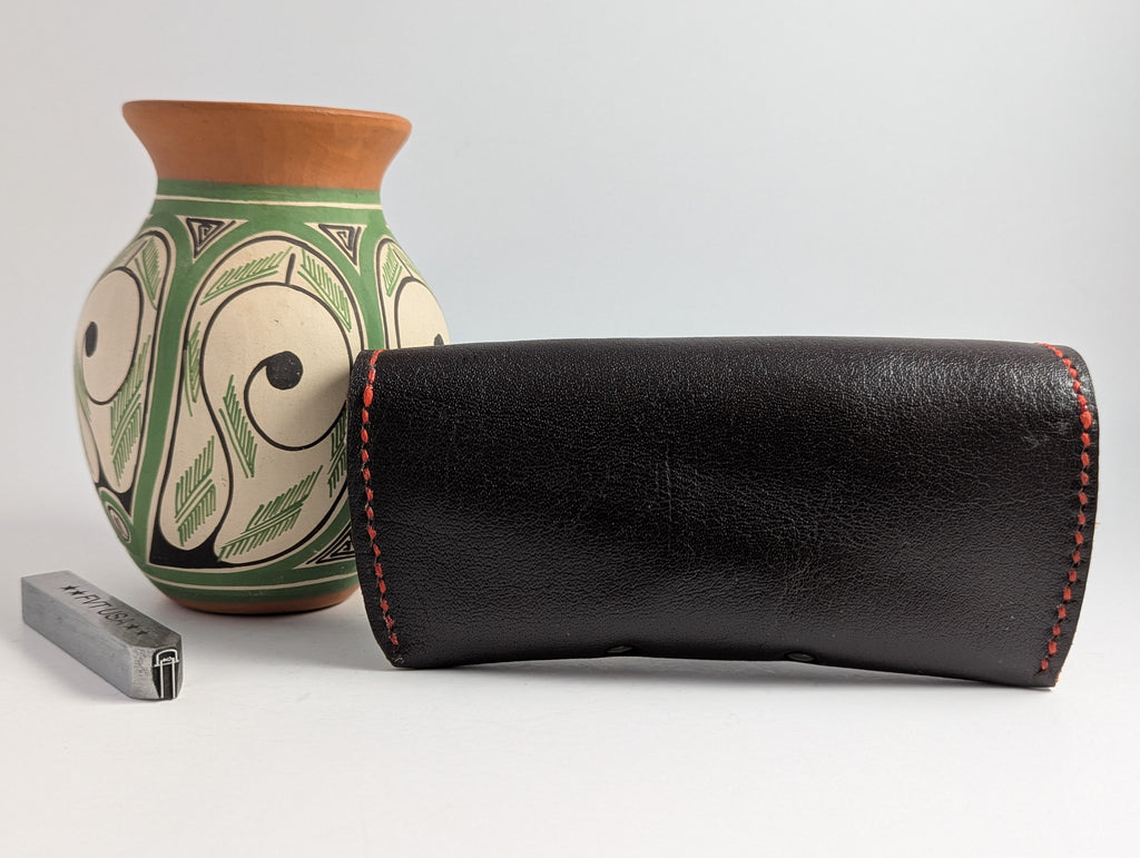 Dark Brown & Crimson Eyeglass Case