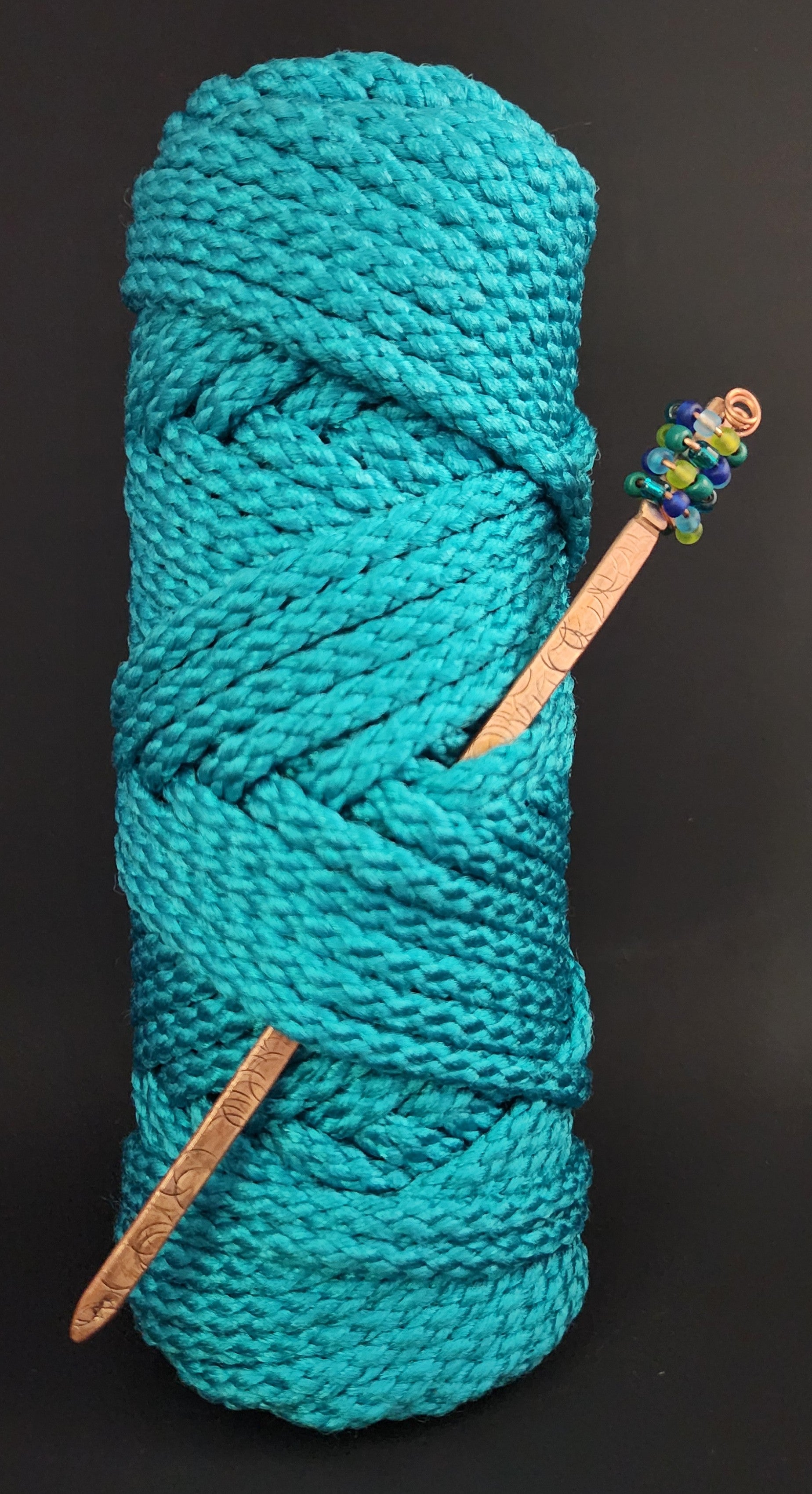 Lagoon Swirl Hand-Forged Copper Hair Wand