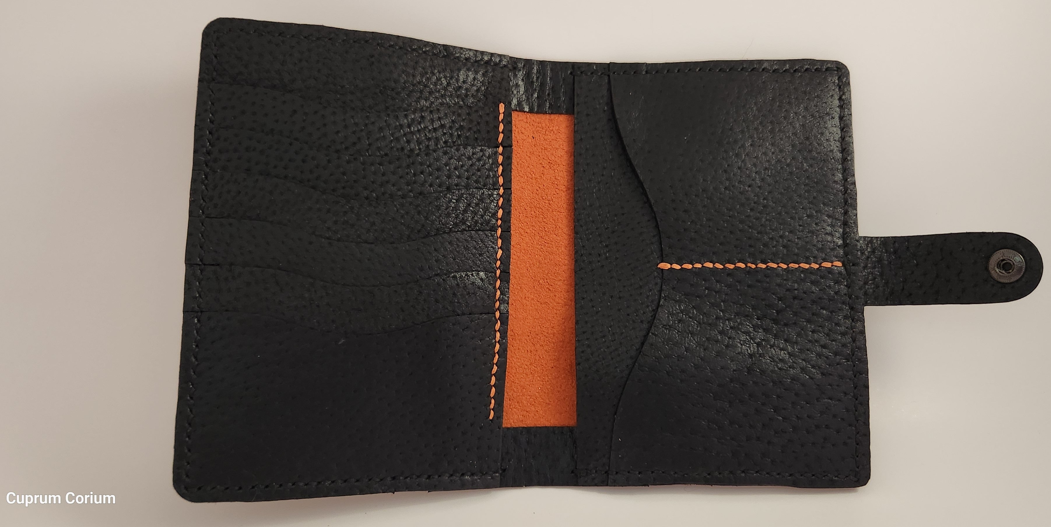Tortoise & Obsidian Hand-Stitched Leather Passport Wallet