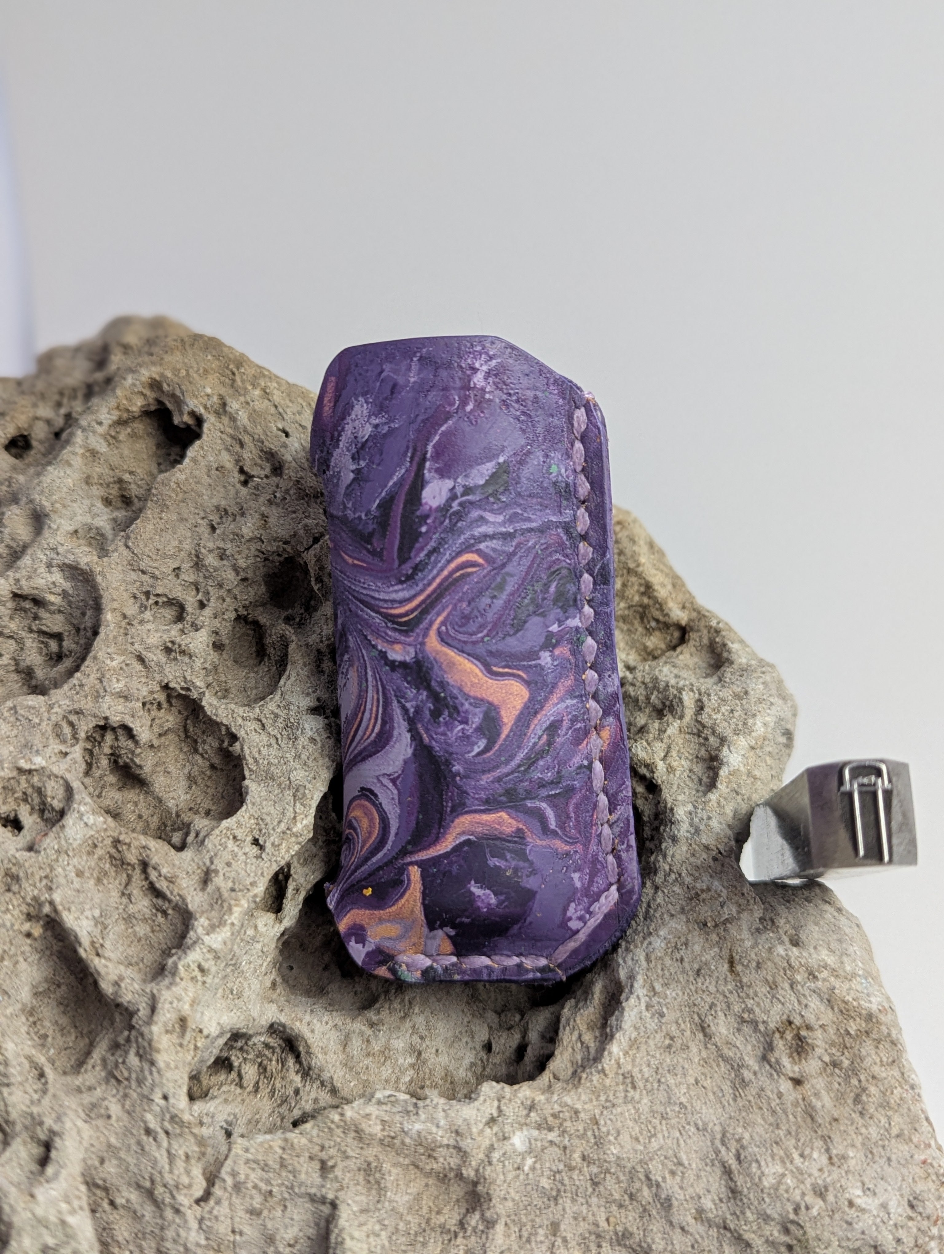 Tie-Dyed Leather Lighter Cases