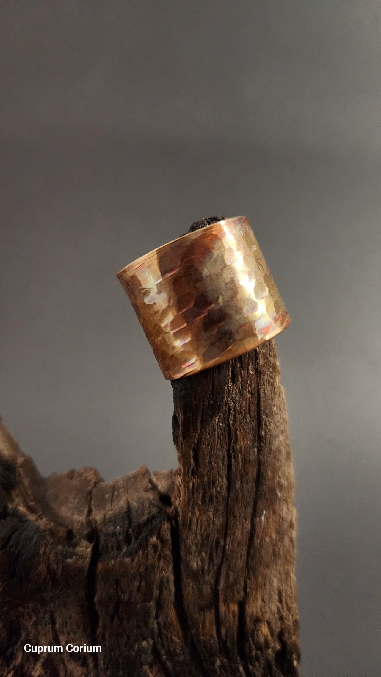 Textured Fire Copper Ring