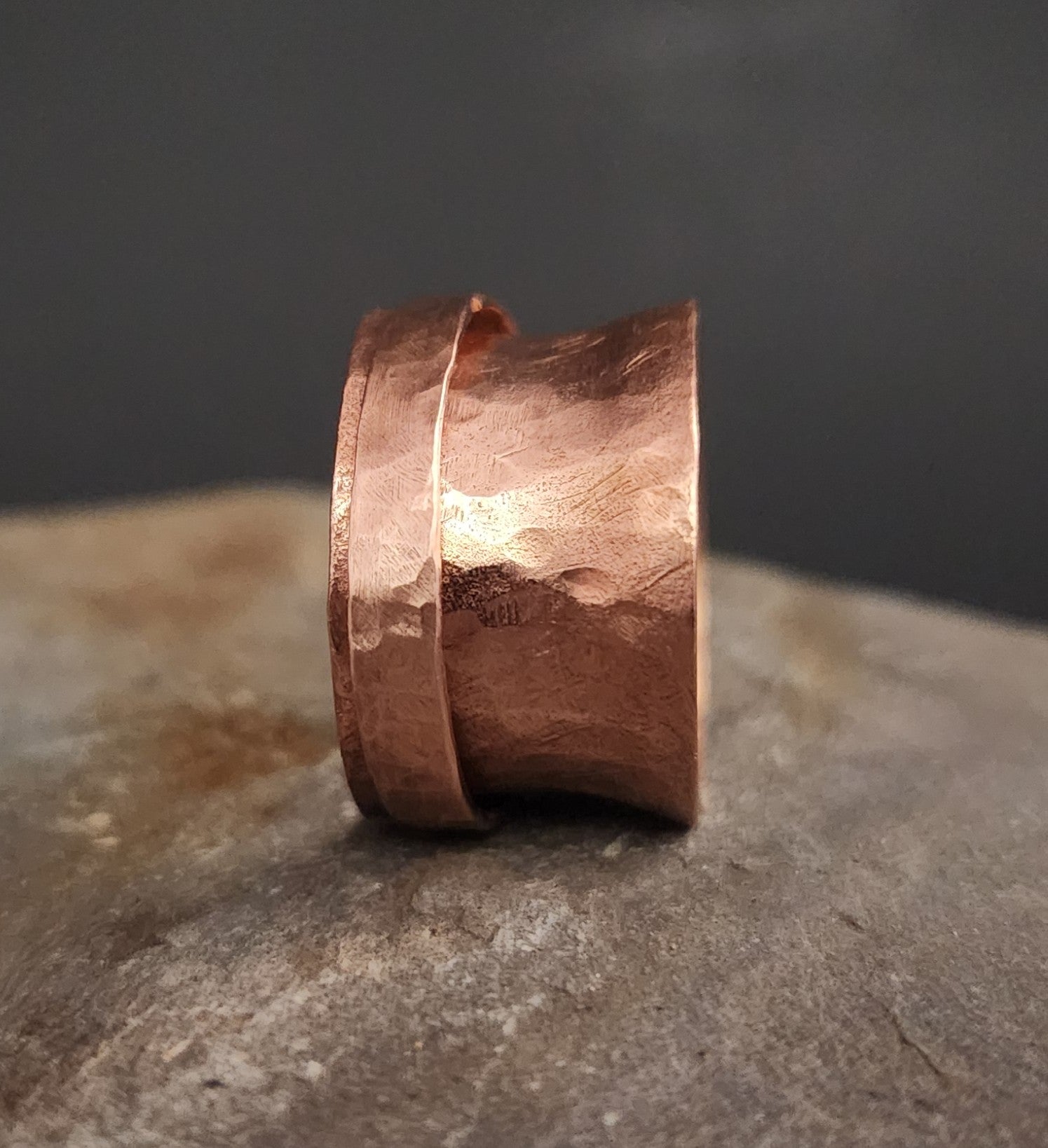 Rustic Minimalist Copper Fidget Spinner Ring